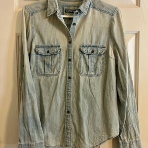 Express Women’s Faded Blue Denim Shirt